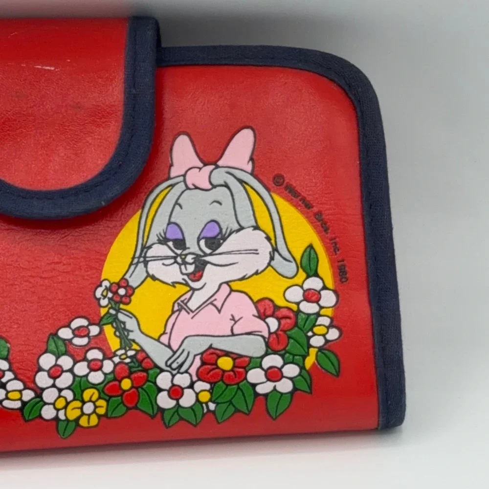 VTG 1980 Warner‎ Bros Wallet Looney Tunes Honey Bunny Floral Wristlet Coinpurse